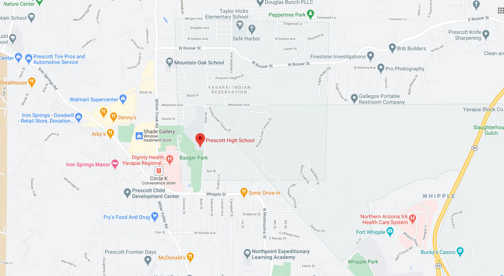 Google Map Prescott Location 2